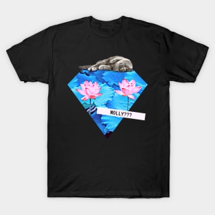 Katze Molly Lotus Diamant Techno Party Vaporwave T-Shirt